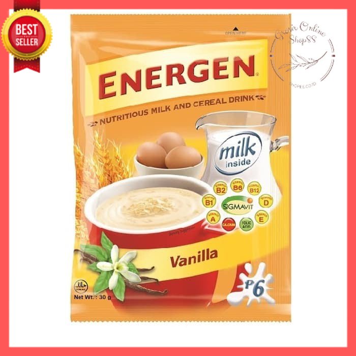 GOS -G402- ENERGEN SEREAL VANILLA 34g kemasan baru PROMO !!