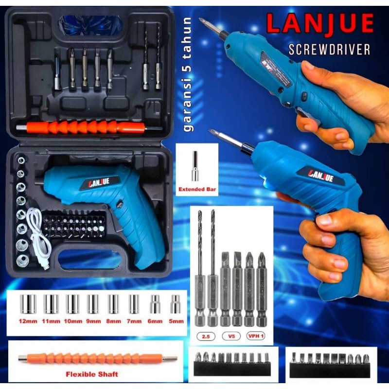 mesin bor obeng cordless screwdriver lanjue by JLD sekrup baut