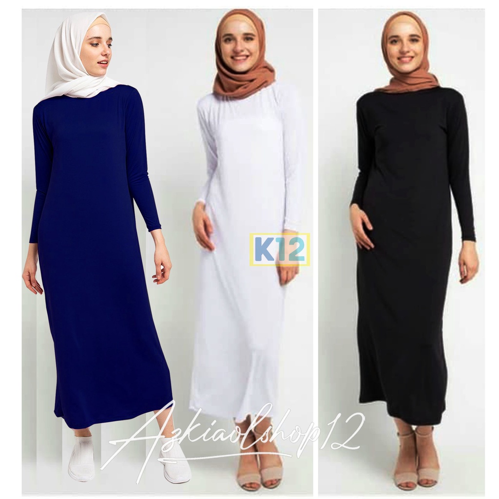 ( BISA COD) INNER DRESS GAMIS SPAN LENGAN PANJANG / INNER SPAN DALAMAN GAMIS