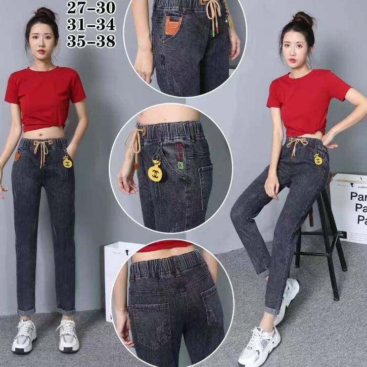 Murah Celana Skinny jeans Import wanita Pinggang karet Annora / Celana wanita Import Annora terlaris