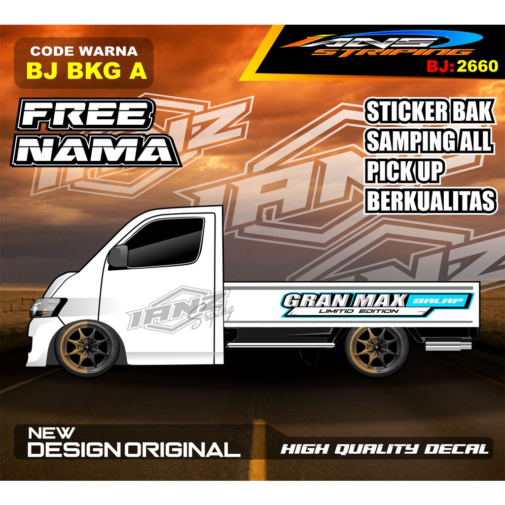 STICKER TULISAN BAK SAMPING  GRANMAX PICK UP / STICKER BAK SAMPING GRANMAX / DECAL STICKER GRANMAX PICK UP