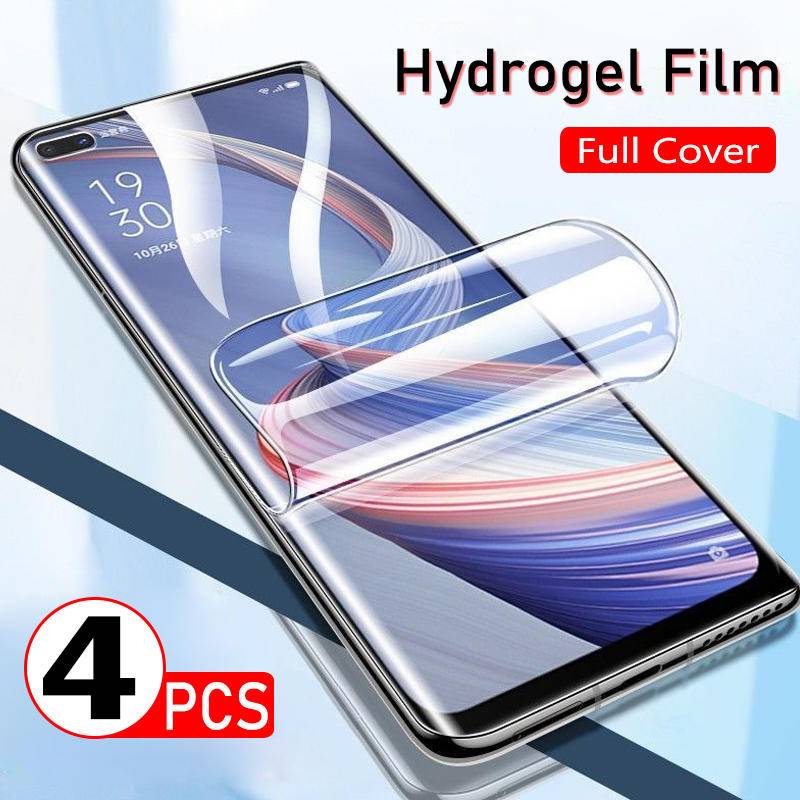4pcs Film Hydrogel Pelindung Layar Full Cover HD Untuk OPPO A12 A15 A31 A32 A33 A52 A56 A57 A76 A91 A92s A93 A95 A54 A74 A92 A93 A52 4G