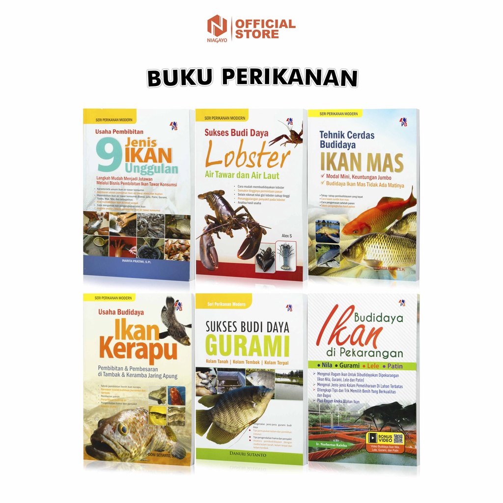 Buku Perikanan : Sukses Budidaya Gurami / Sukses Budidaya Lobster / Budidaya Ikan Kerapu / Pembibita