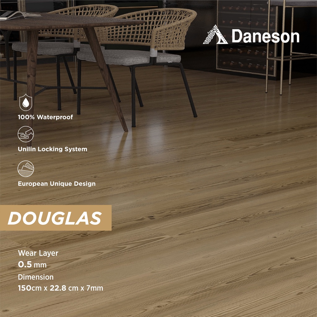 SPC Lantai Kayu Flooring Super Premium DANESON DOUGLAS