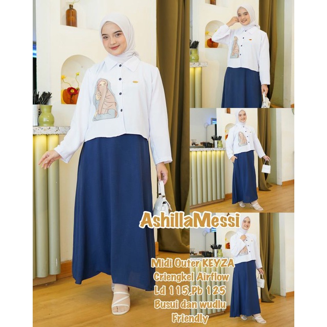 MIDI KEYZA OUTER//SET MIDI OUTER//MIDI DRESS OUTER ASHILLA MESSI AIRFLOW SABLON//MIDI BUSUI