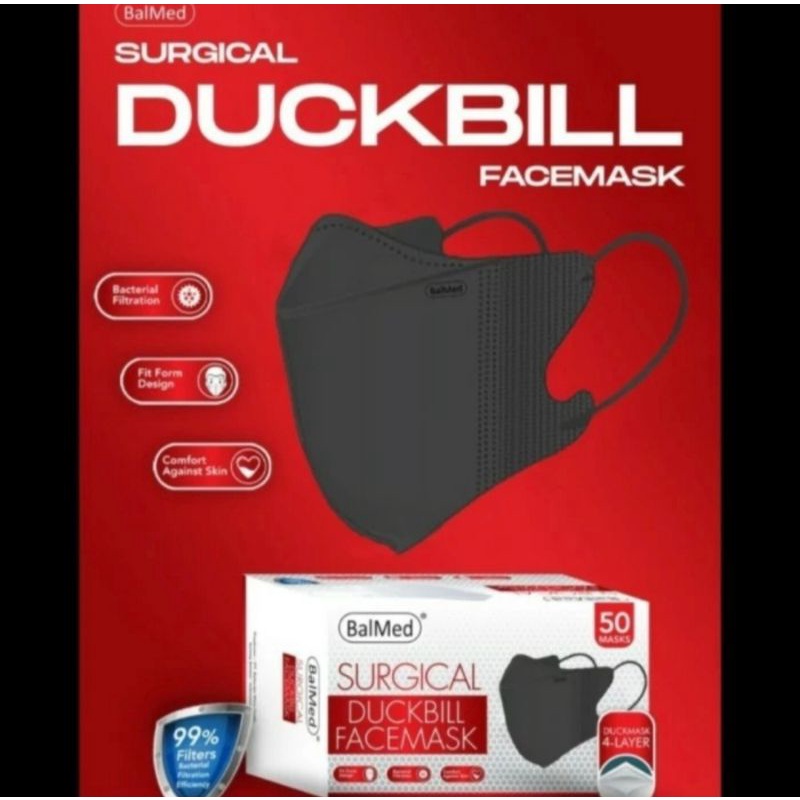 masker duckbil balmed 4ply 1 box isi 50pcs