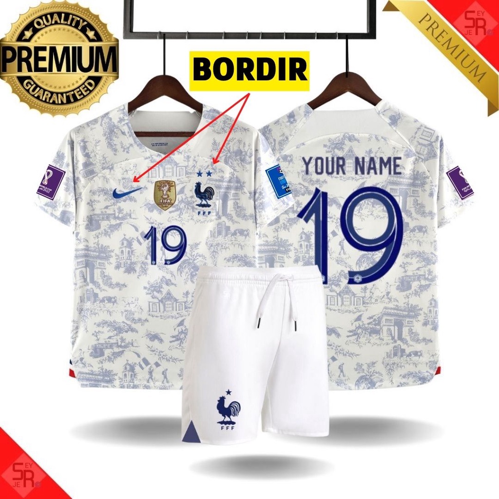 Jual FANS Jersey Prancis Away 2022 Baju Bola Piala Dunia France Terbaru