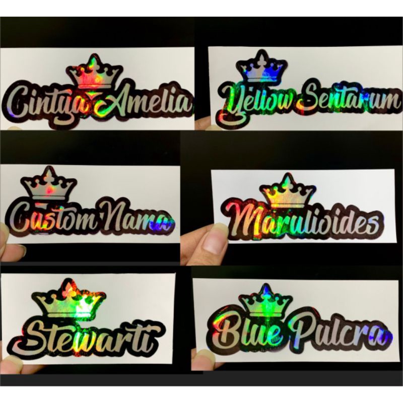 CUSTOM stiker nama , stiker custom nama  nama stiker channa , sticker channa stiker channa ya blue pulcra stewarti limbata marulioides custom stiker channa hologram stiker hologram stiker cana , cana , stiker chana