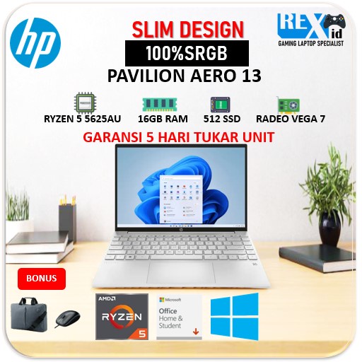 HP PAVILLION AERO BE1000AU Ryzen 5 5625U 16GB + Office
