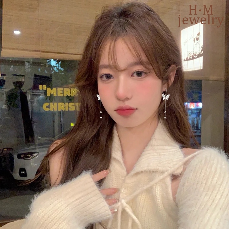 Anting Gantung Panjang Model Kupu-Kupu Dengan Rumbai Untuk Wanita 2022