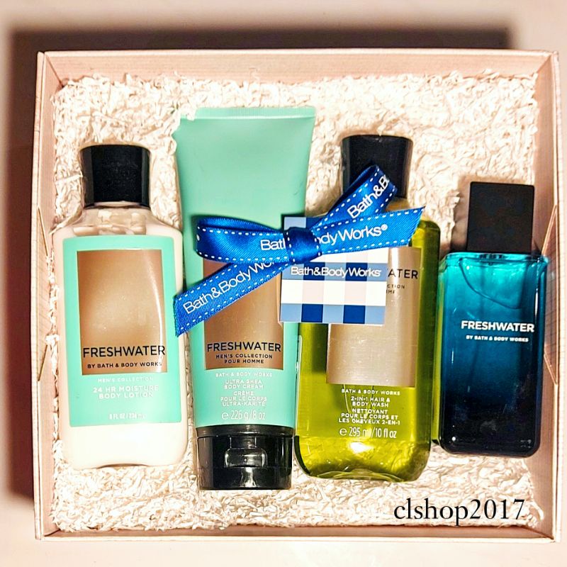 BBW MEN FRESHWATER GIFT SET PAKET BATH &amp; BODY WORKS