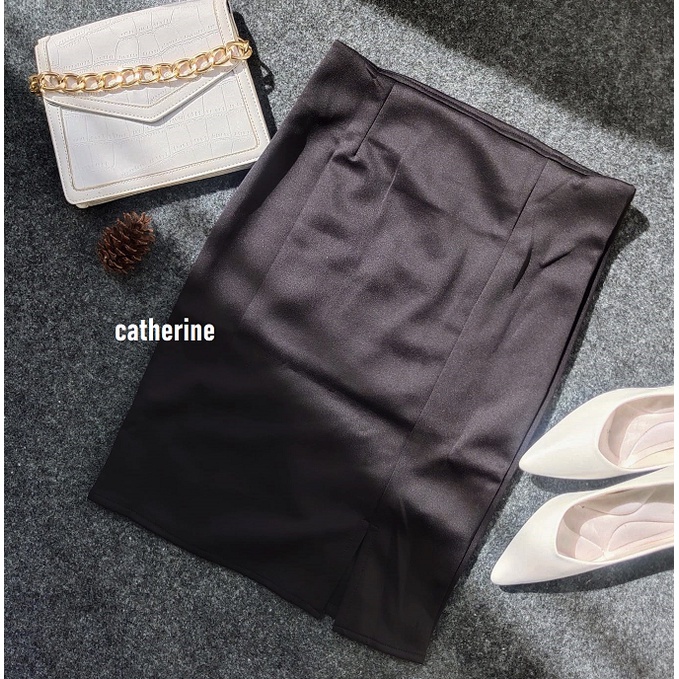 Rok Pencil Skirt / Pensil Skirt / Rok Pensil / Rok Midi Wanita/ Sleting (Zipper) Belah Depan