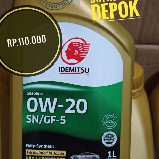 Oli Mesin Mobil Idemitsu 0-20 0/20 0w-20 0w/20