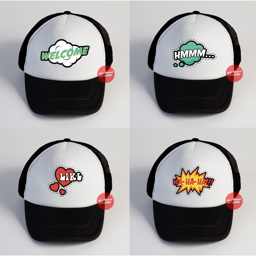Topi Trucker Reaction / Interjection / Topi Kata Kata Seru / Viral / Best Seller