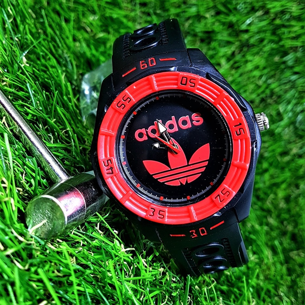 jam tangan pria wanita Adidas tali karet - jam fashion analog harga termurah