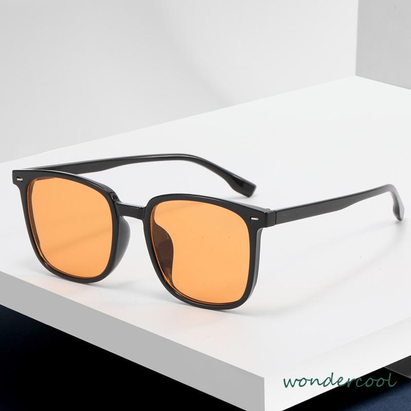 Kacamata Hitam Anti Radiasi Kacamata Korea Fashion Retro Bingkai Hitam Sunglasses Untuk Wanita/Pria-Won