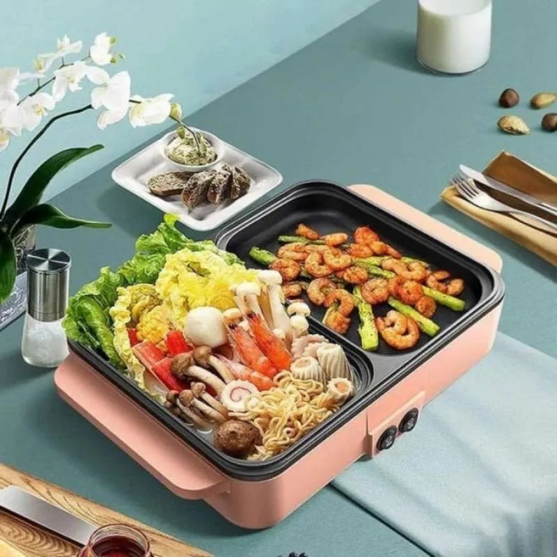 BEST SELLER Grill Pan Listrik JUMBO Alat Masak SERBAGUNA Bakar Bakso Masak Mie Teppanyaki Hot Pot Steamboat PEMANGGANG ALAT MASAK LISTRIK SERBAGUNA PANGGANGAN HOT POT BBQ