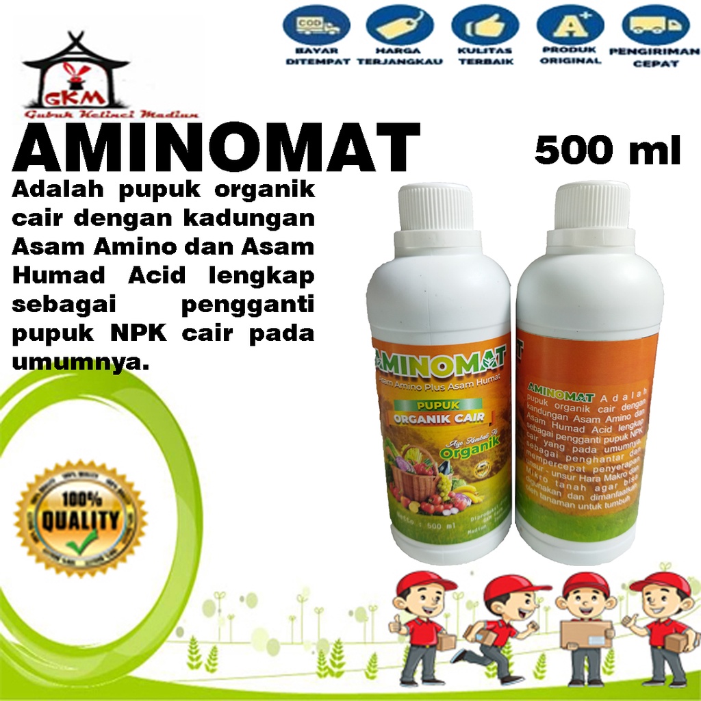 AMINOMAT Asam Amino Plus Asam Humat Pupuk Organik Cair 500 ml