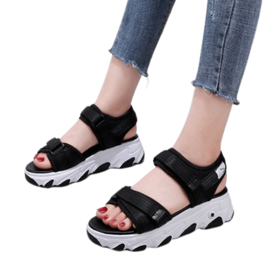 Sepatu Sandal Wedges Wanita Kasual / Sendal Gladiator Kekinian COD