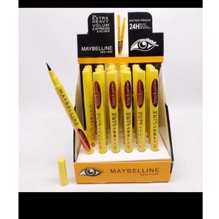 ( Ecer ) Eyeliner Spidol Maybeline Black Eye Liner  Waterproof Casing Kuning / EYELINER QL ORIGINAL BPOM (PERPC)