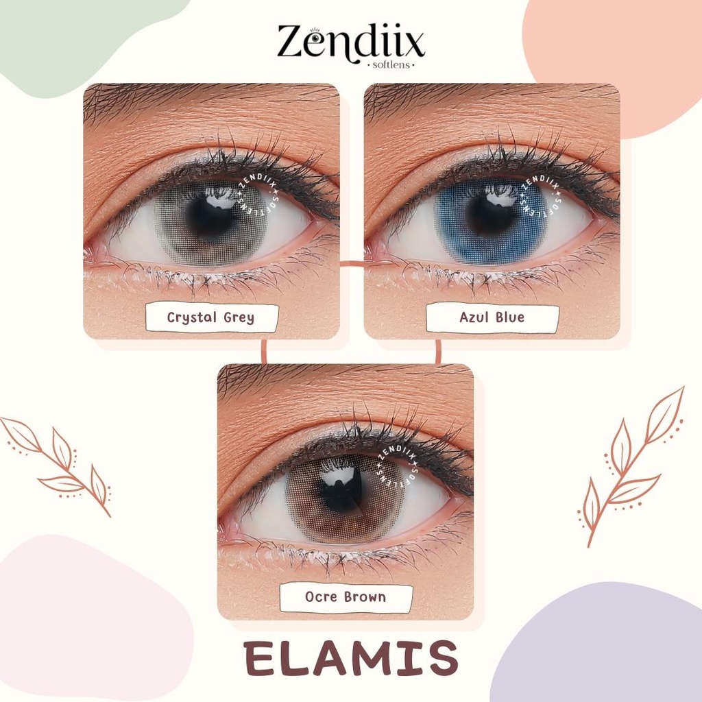 Softlens ELAMIS Warna CRYSTAL GREY 14.2mm Normal Beda Minus