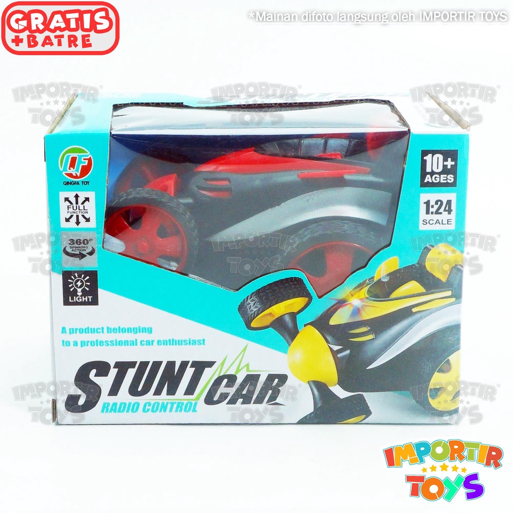 Mainan Mobil Remote Control Stunt Car Berputar 360D dgn Lampu