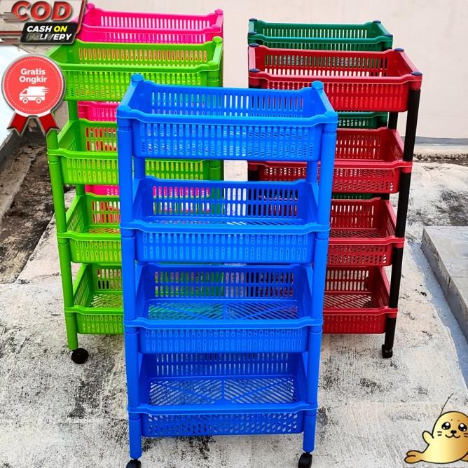 Serbaguna Salon Plastik 4 Keranjang Rak Seal Ksb Rak Susun