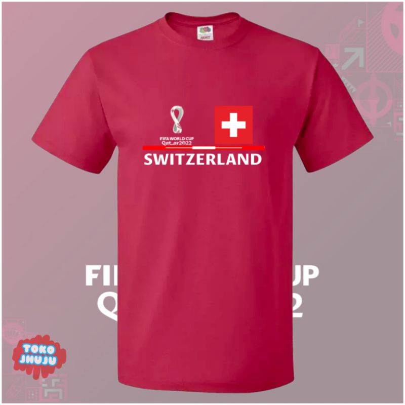 Baju Kaos Piala Dunia World Cup 2022 Team Switzerland