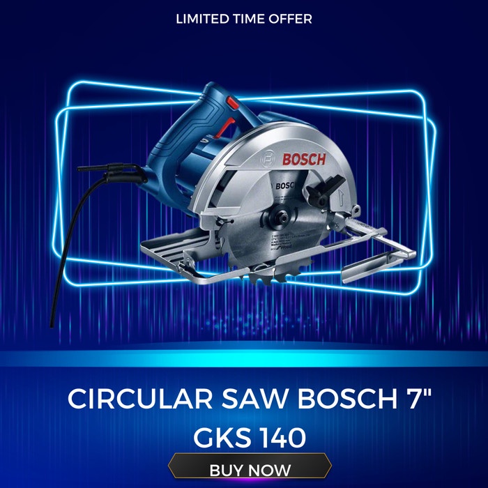 Mesin Circular Saw BOSCH GKS 140 Potong Kayu Bundar 1400 WATT 7 Inch