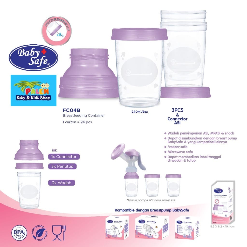 Baby Safe FC04B Breastfeeding Container - Wadah Simpan ASI | MPASI |