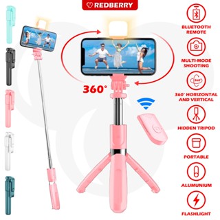 Tripod TONGSIS 4in1 R1S BLUETOOTH remote control LED FLASH selfi stick tongkat tomsis macaron