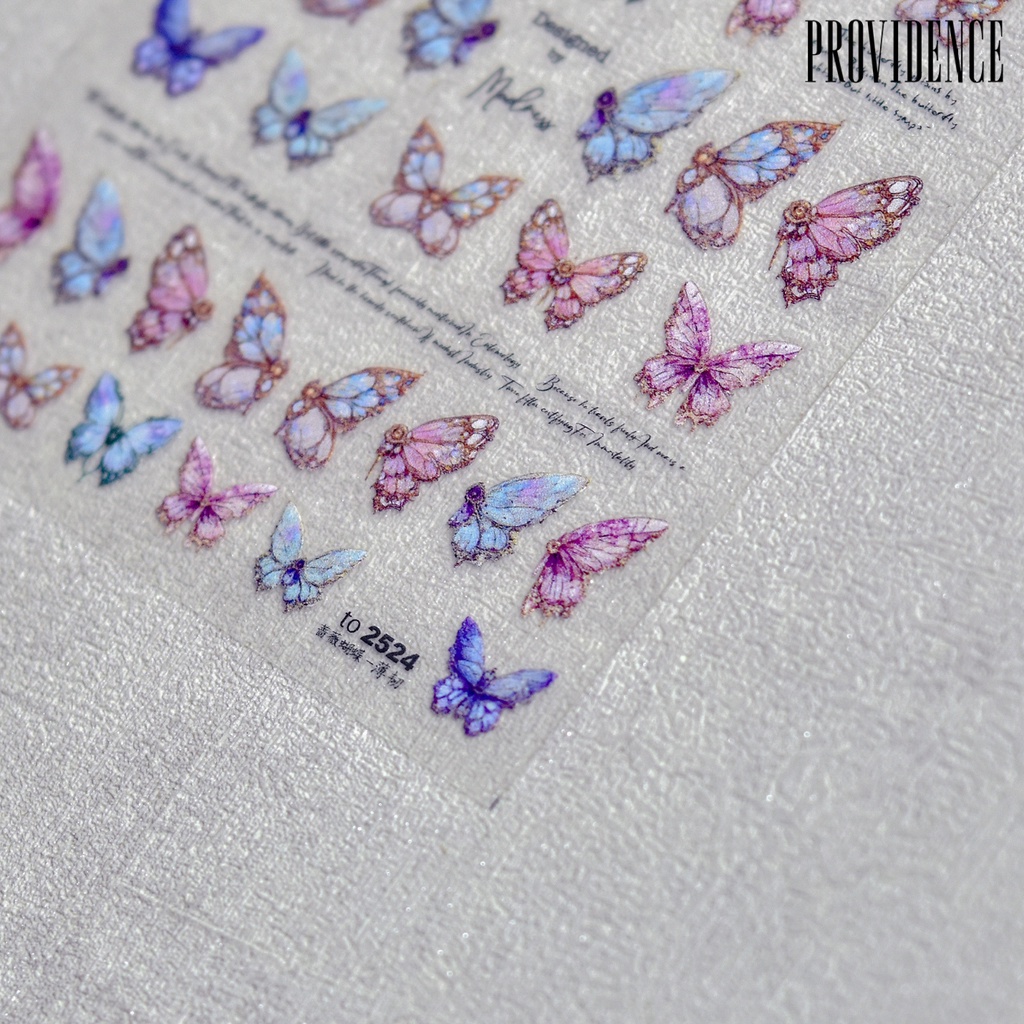 1 Lembar Stiker Kuku Desain Kupu-Kupu 5D Untuk Salon Manicure Nail Art