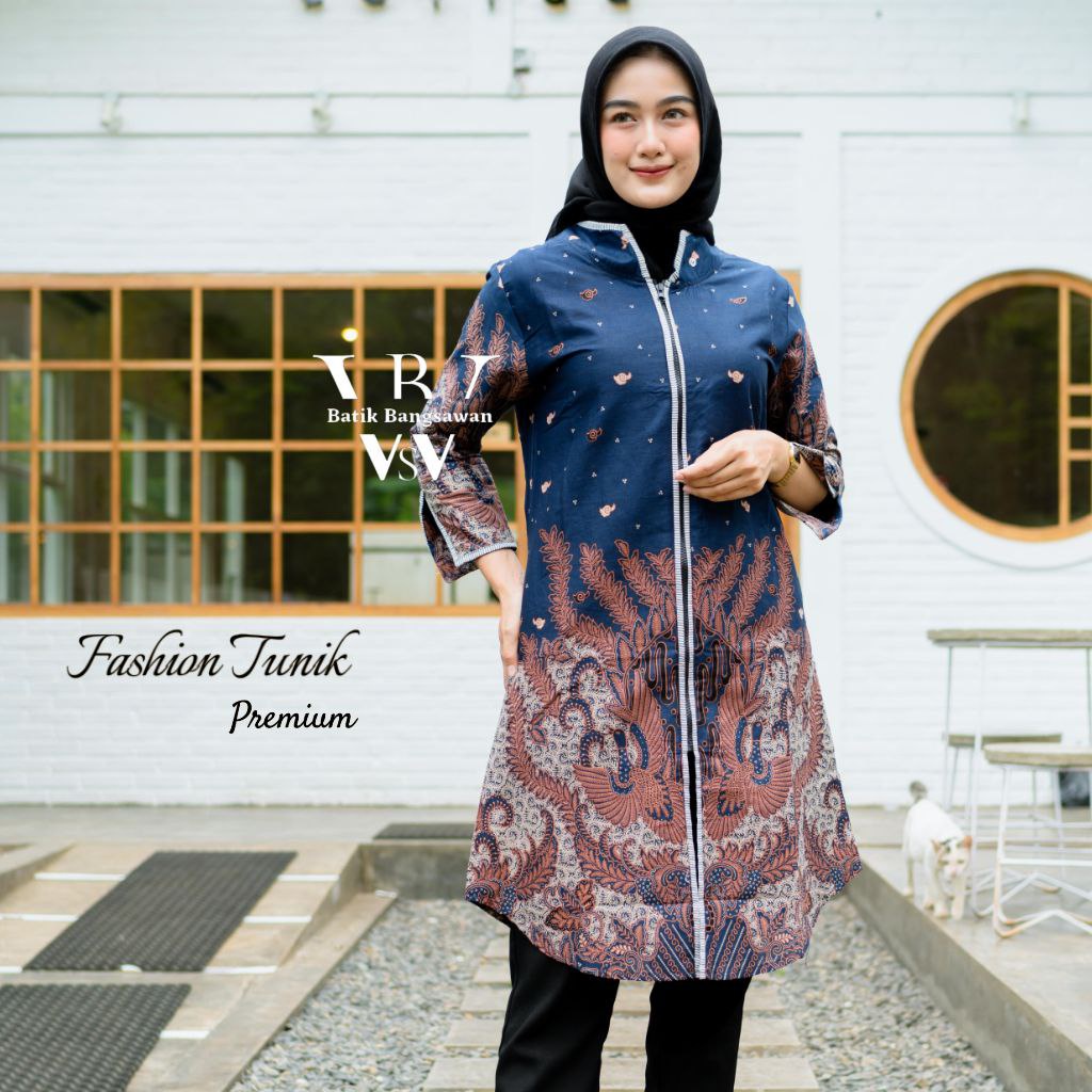 Baju Batik Wanita Modern Atasan Batik Kerja Wanita Tunik Batik Kantor Lengan Panjang Seragam Batik M L XL XXL