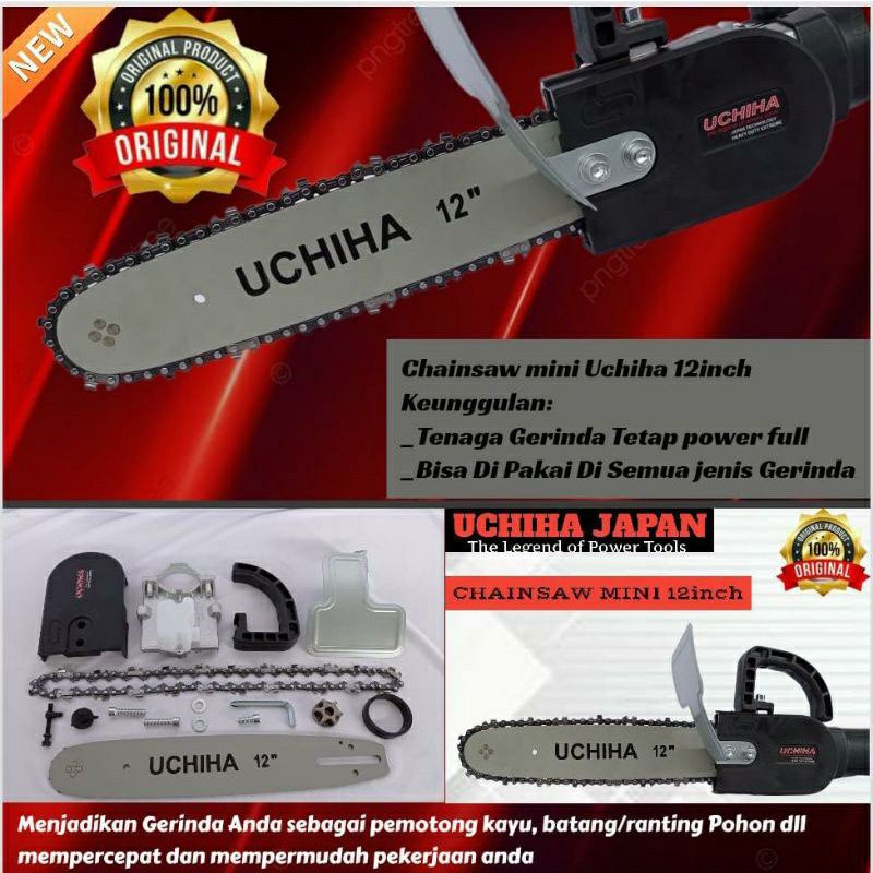 chainsaw mini uchiha adapter gerinda 12inch pemotong kayu/batang/ranting pohon