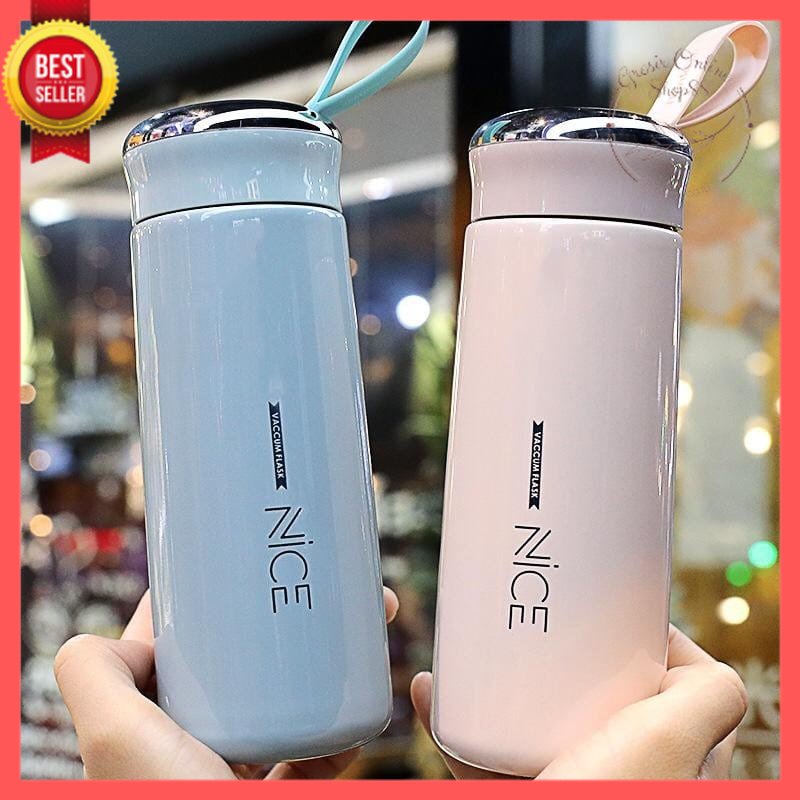 GOS - E106- Botol Minum NICE / Botol Minum Kaca Beling / Termos Botol 400ML