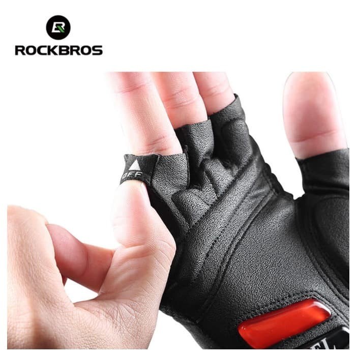 ROCKBROS SARUNG TANGAN SEPEDA GEL PAD GLOVES HALF FINGER BLACK / ROCKBROS SARUNG TANGAN SEPEDA GEL