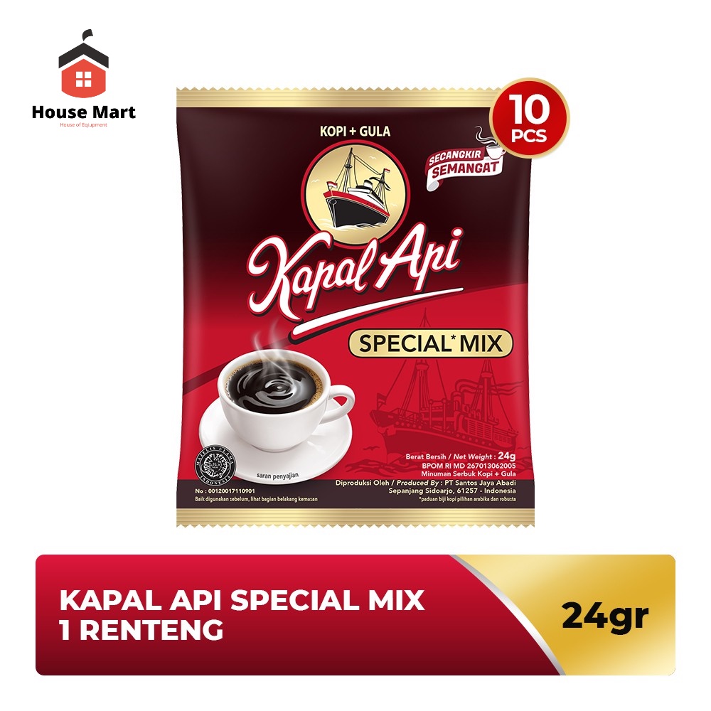 Kopi Hitam Kopi Kapal Api Special Mix 1 Renceng isi 10 Pcs