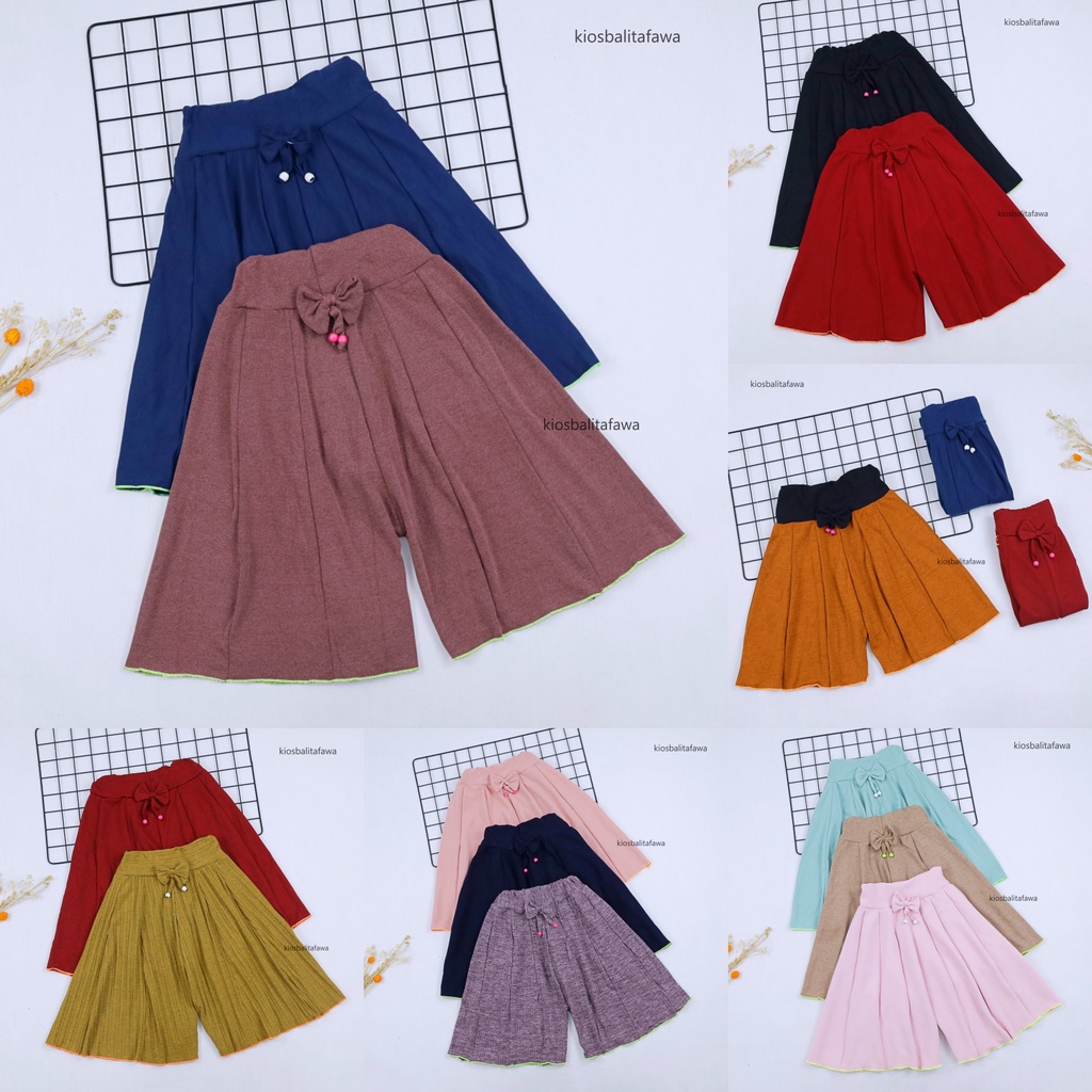 Rok Celana Polos Uk 8-10 Tahun - Bawahan Anak Perempuan Cewek Model Rok Celana Grosir Adem Murah