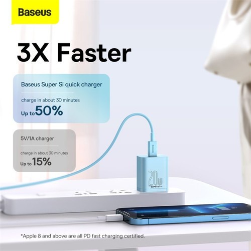 Baseus Charger Adaptor Type-C iPhone 20W - 30W Super Si Quick Charger