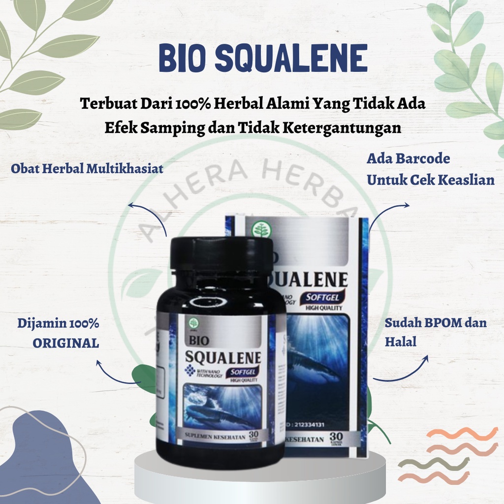 BIO SQUALENE SOFTGELL 100% Original, Bio Squalene Softgell Isi 30, Minyak Hati Ikan Hiu, Bio Squalen