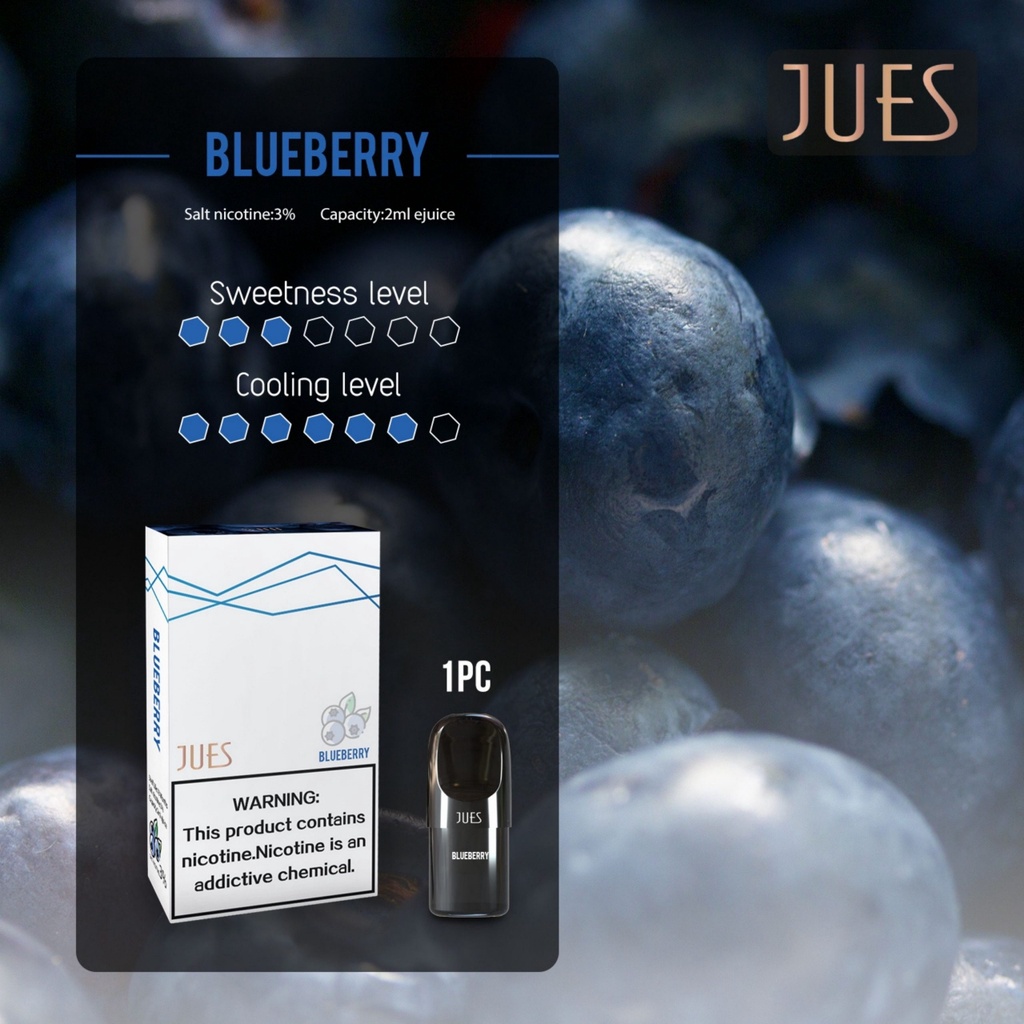 JUES Pods Pro Ceramic - Blueberry - Compatible with RELX Infinity Essential