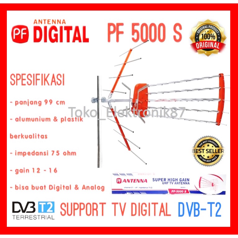 Antena Tv Digital PF5000S Indoor Outdoor Goceng Mandra