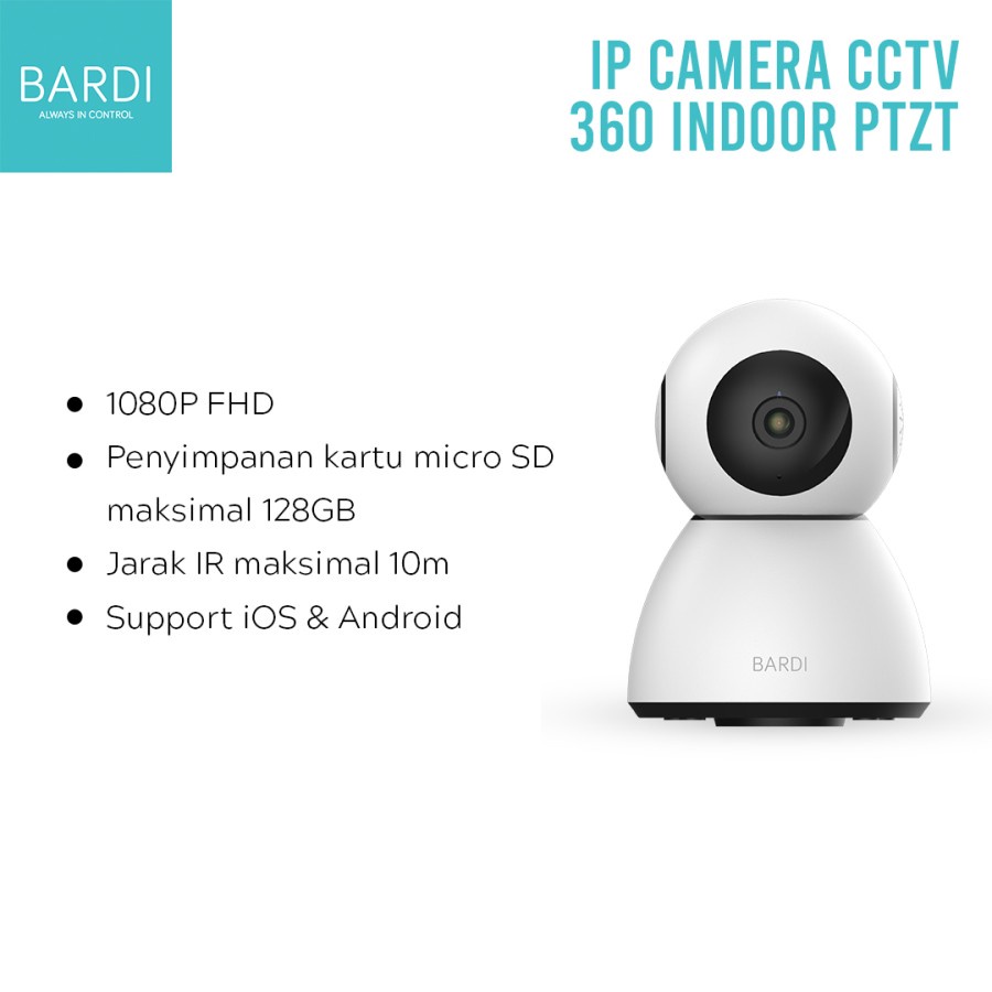 BARDI Smart Indoor PTZ IP Camera CCTV Wifi IoT Home Automation