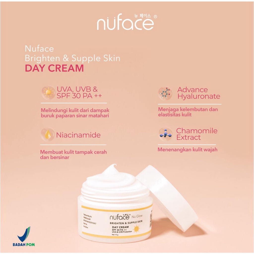 Nuface Nu Glow Brighten &amp; Supple Skin Day Cream 15gr