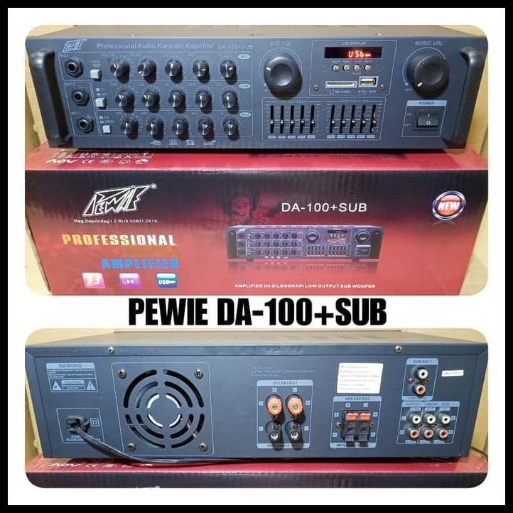 Amplifier Audio Karaoke Pewie Da-100+Sub Ampli Ada Subwoofer Output