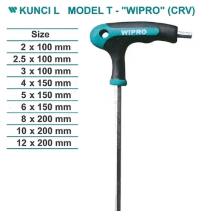 Kunci L Model T Wipro 5 x 150 mm