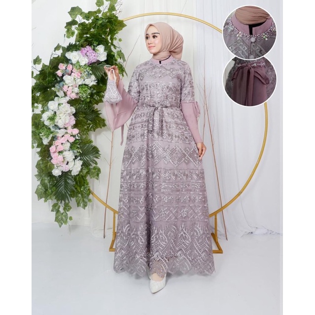 GAMIS DRESS SHANUM PREMIUM - DRESS PESTA MEWAH - BAJU GAMIS PESTA MEWAH - GAMIS MEWAH MODREN