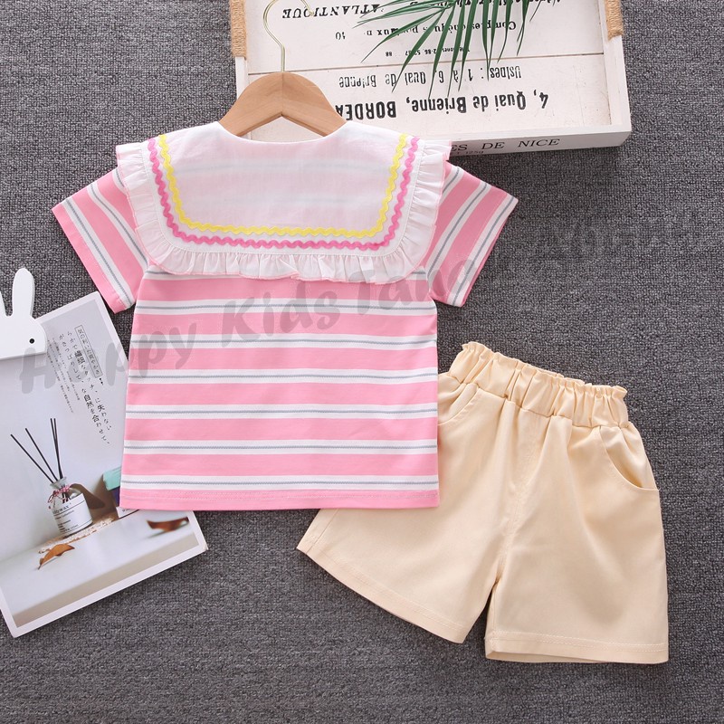 SETELAN ANAK PEREMPUAN IMPORT WARNA PINK BAHAN KATUN / FASHION ANAK PEREMPUAN IMPORT KOREA / PAKAIAN ANAK PEREMPUAN IMPORT MODEL KOREA / SETELAN ANAK PEREMPUAN