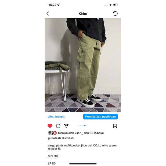 cargo pants jhon bull olive green reguler fit