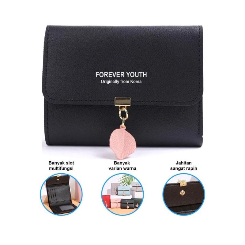 Bundara.id Do-1037 Korean style Dompet trendy dompet lipat daun wanita import
